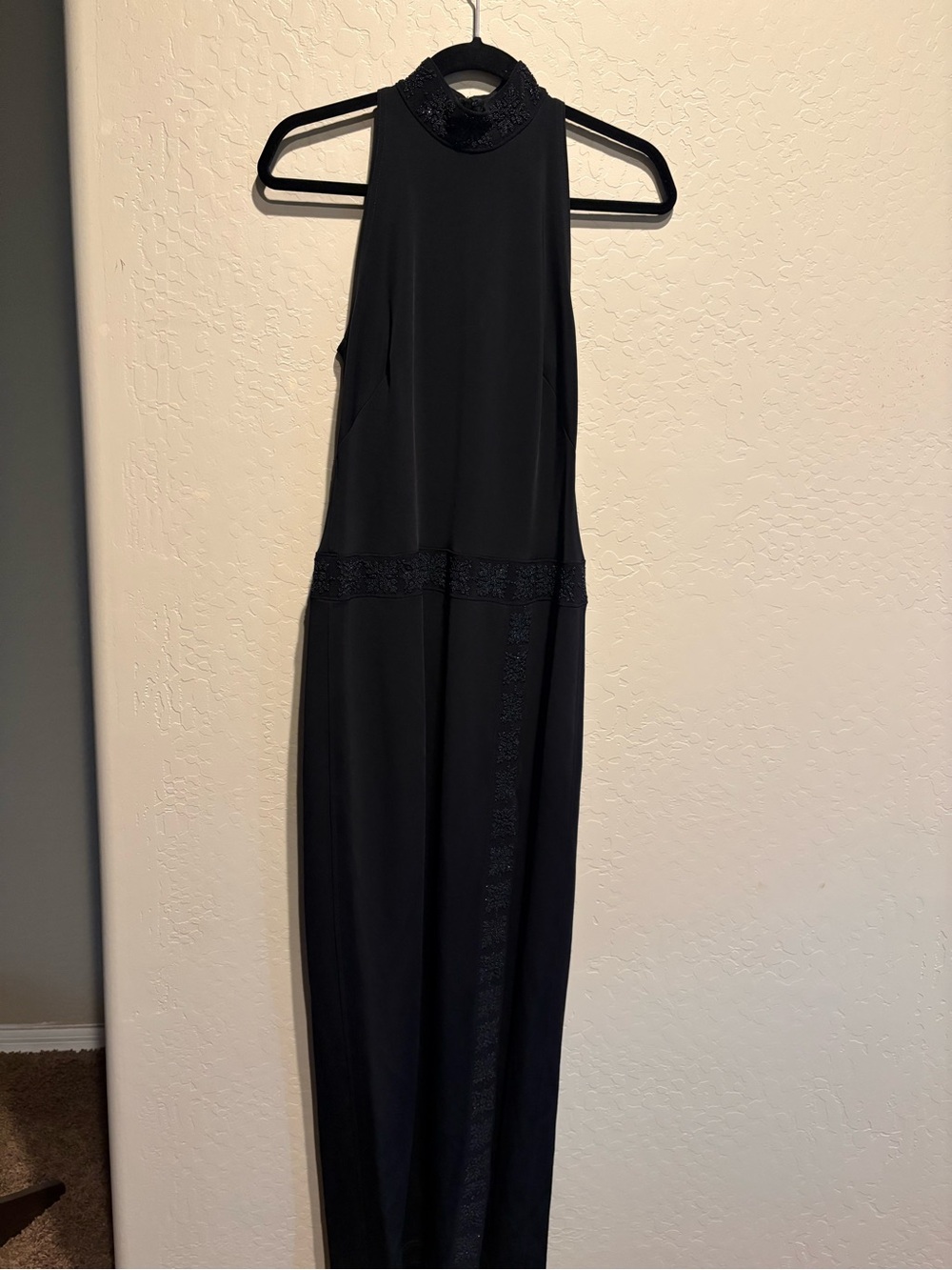Black High-Neck Beaded dress
